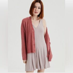 Women’s American Eagle Fit and Flare Cream Tank Dress in size L NWOT